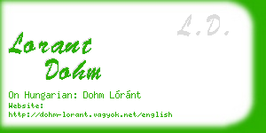lorant dohm business card